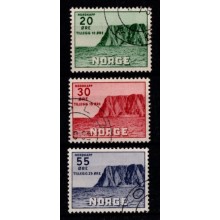 1953 - Norge - AFA 394-96 - Frimærke - Nordkap IV - Komplet sæt - Stemplet.